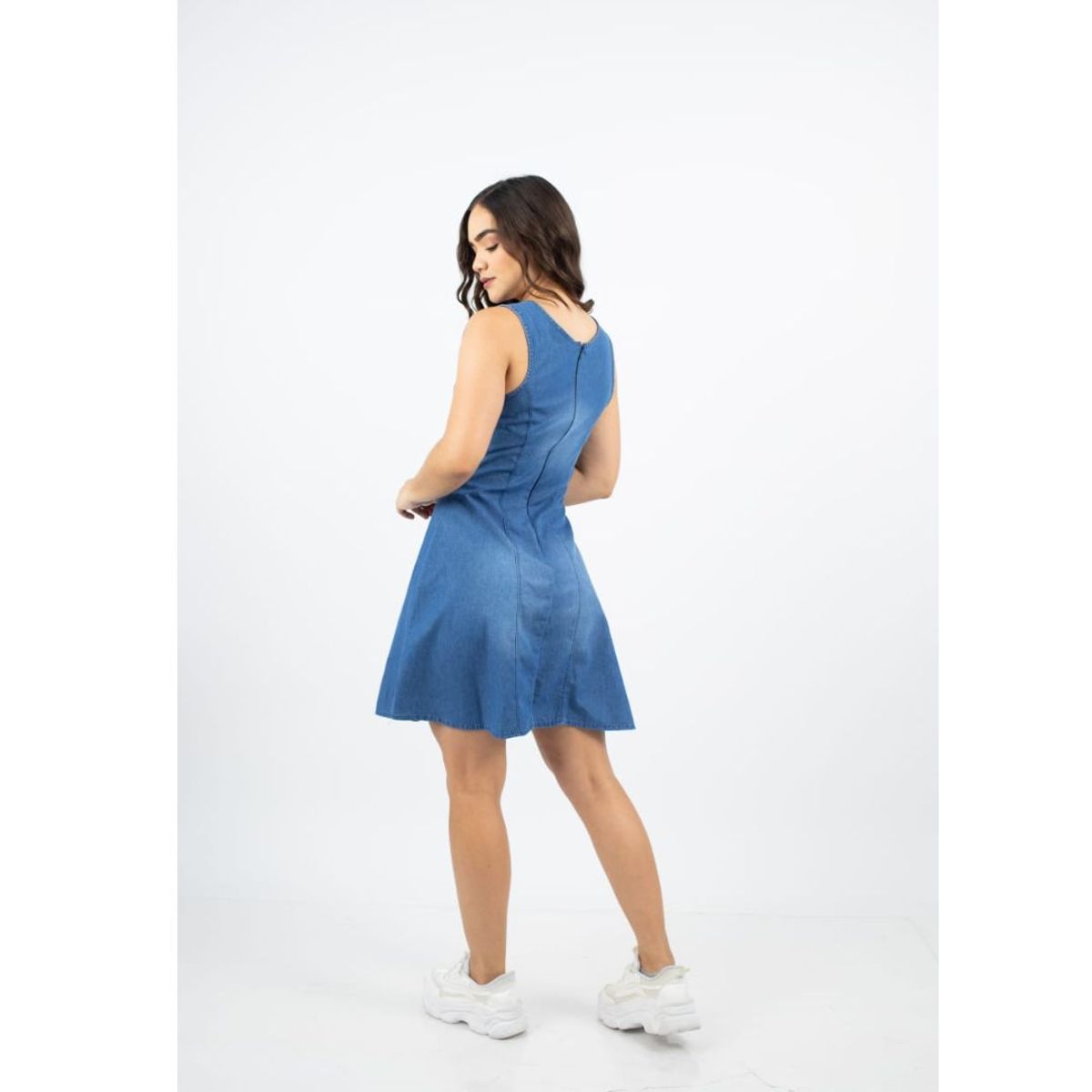 GENERICO - Vestido Jean Rigido - Corte A