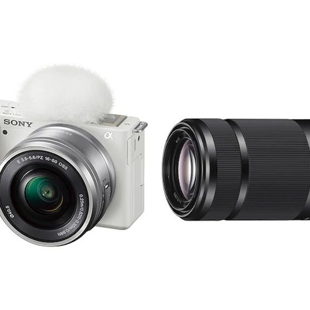 SONY - Sony Kit Cámara Alpha ZV-E10L Blanco y Lente SEL55210 Teleobjetivo