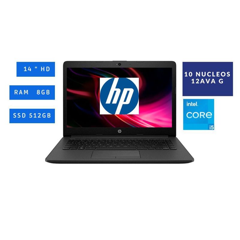 HP - Notebook HP 240 G9, 14" LED HD SVA, Core i5-1235U 1.30 / 4.40GHz, 8GB DDR4-3200MHz
