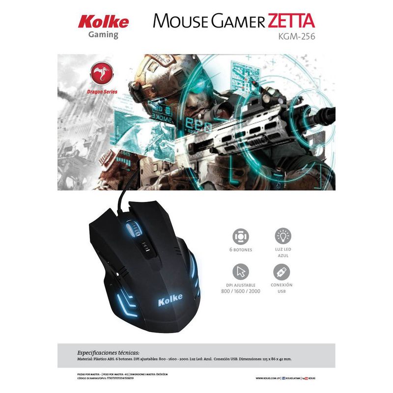 KOLKE - MOUSE GAMER ZETTA KGM-256 KOLKE GAMING