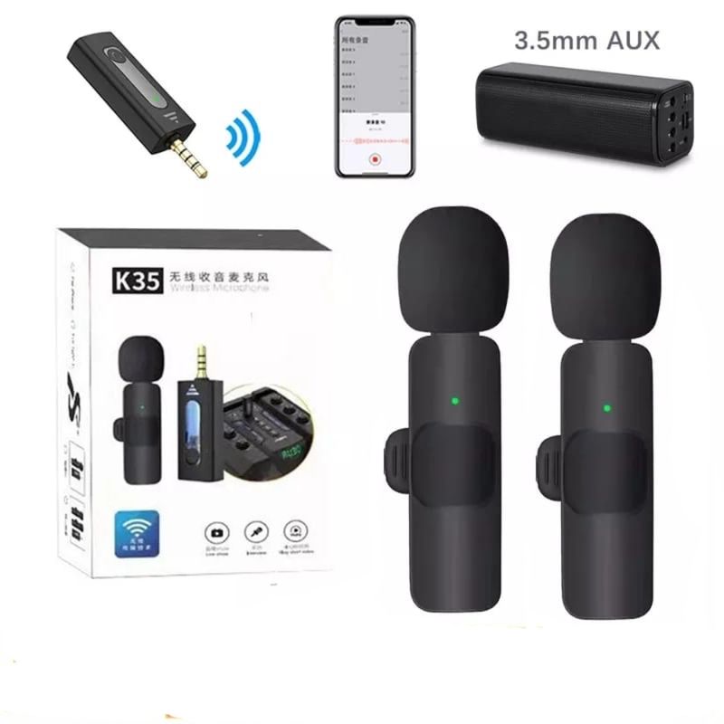 GENERICO - Micrófono Inalámbrico Solapero  Android Equipos 3.5mm K35 2 Unidades