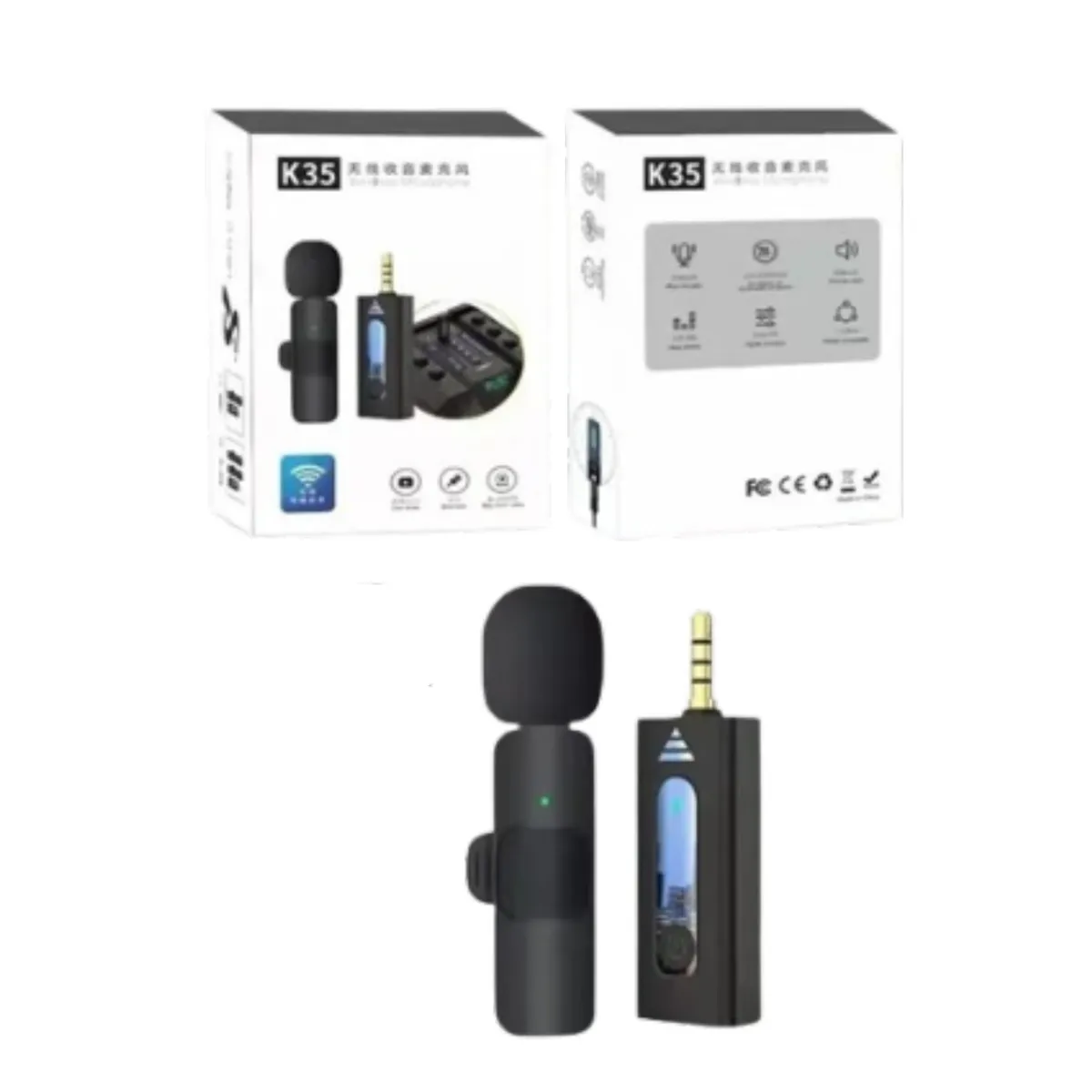 GENERICO - Micrófono Inalámbrico Solapero  Android Equipos 3.5mm K35 2 Unidades