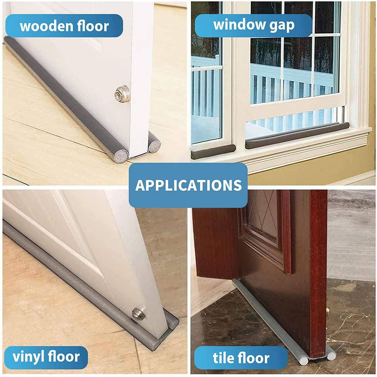 GENERICO - PROTECTOR PARA PUERTA ANTIPÓLVO BURLETE AJUSTABLE