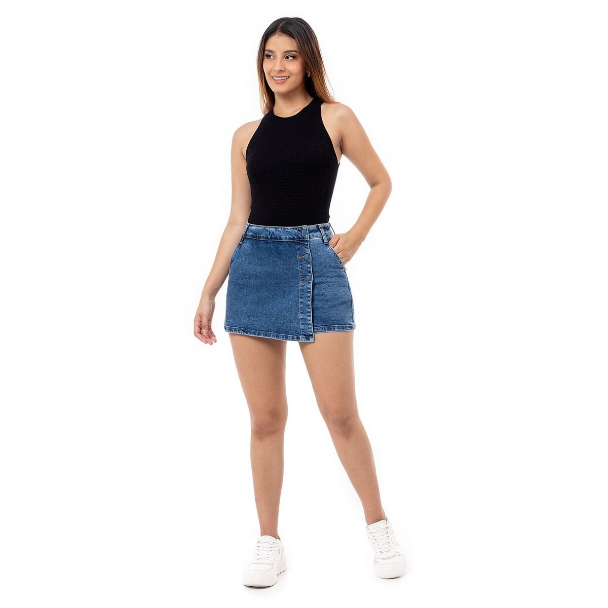 PIONIER - Mini Shor Denim Stretch Mujer Ceshlyn Pionier