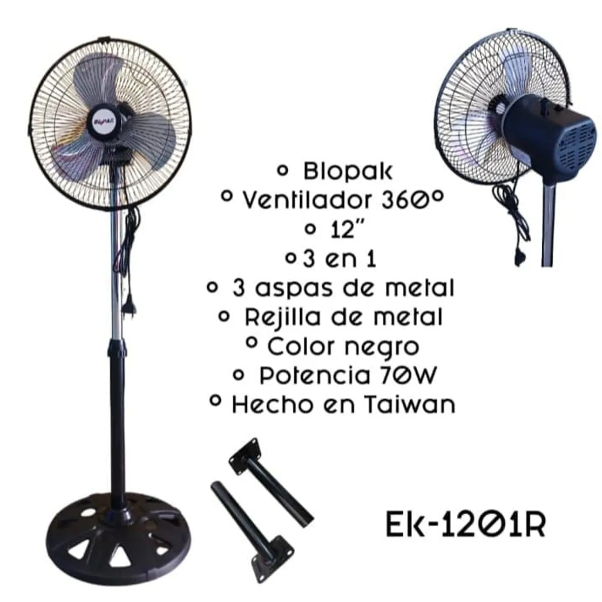 GENERICO - VENTILADOR ORBITAL 12 PULGADAS 3 EN 1