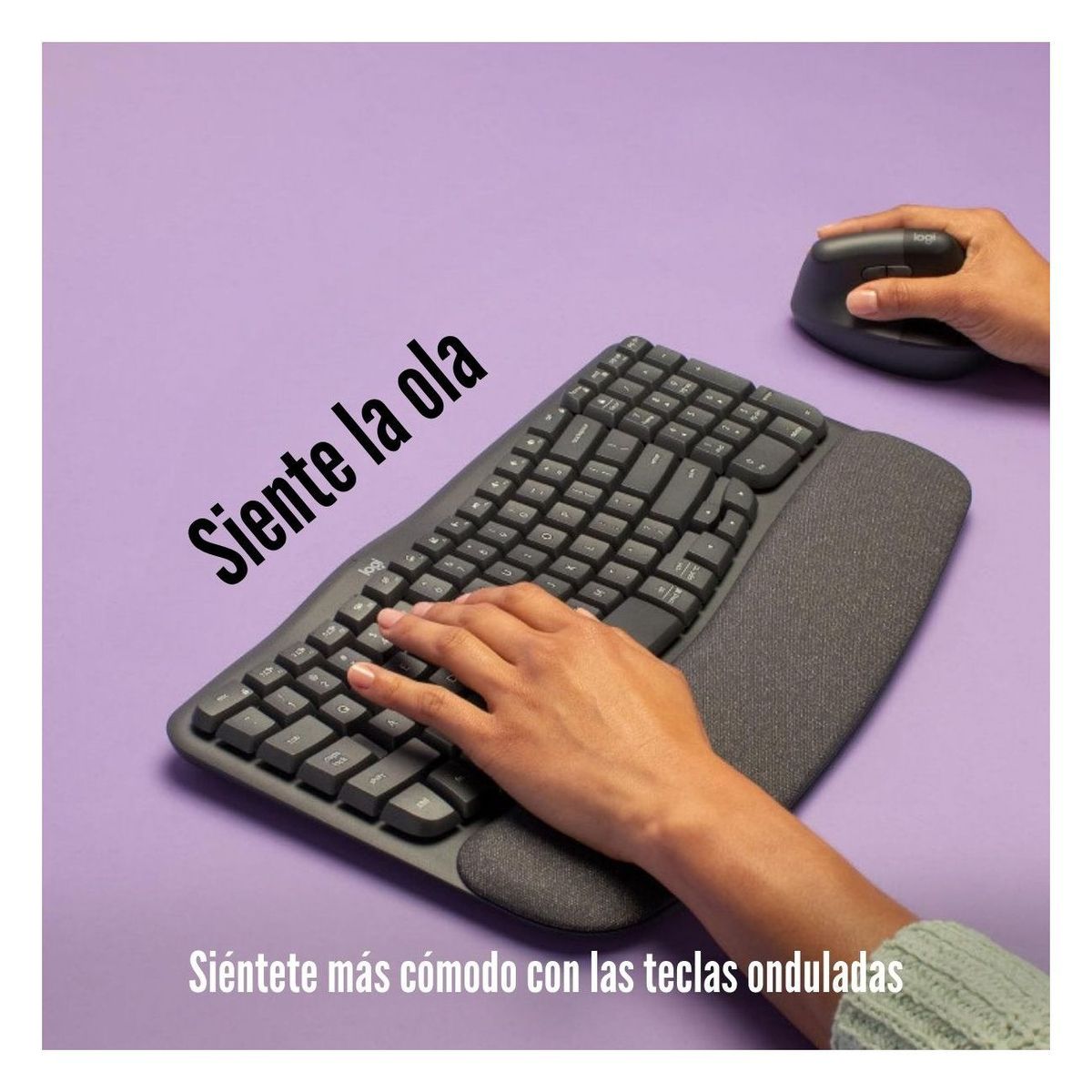 LOGITECH - Logitech - Teclado Wave Keys Ergo Wireless Spa - Negro