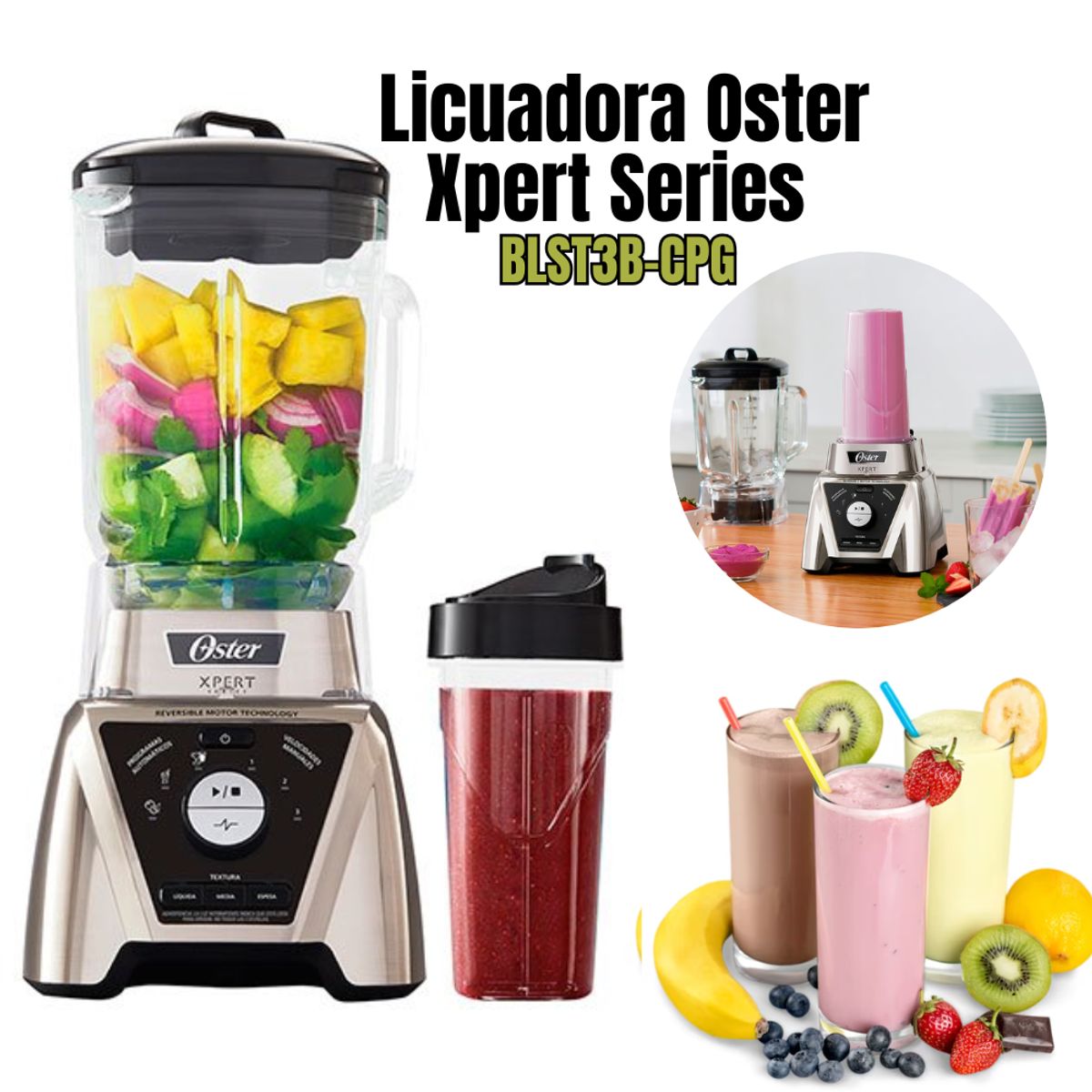 OSTER - Licuadora Oster Expert con vaso Blend N GO  BLST3B CPG 053