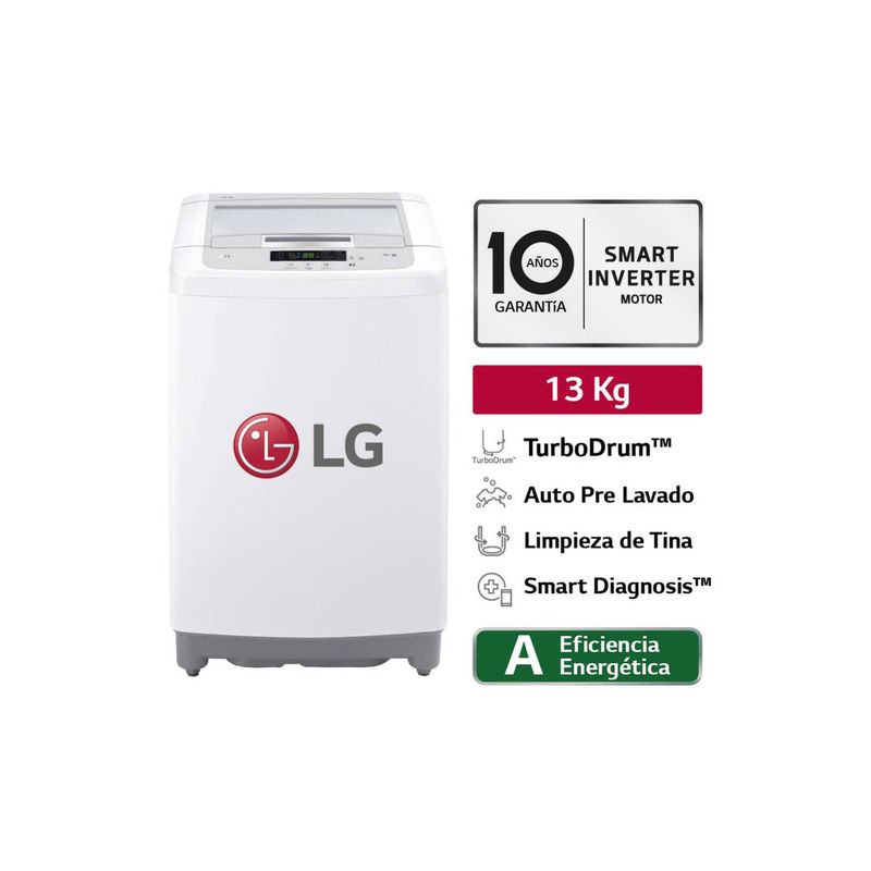 LG - Lavadora Automatica LG WT13WPBK 13K Blanca