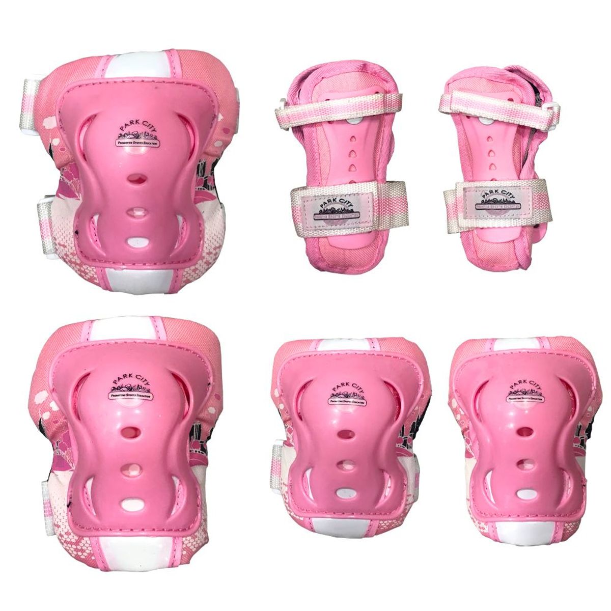 KRF - SET D PROTECTORES PARA PATINES BICICLETA SCOOTER JUNIOR ROSA