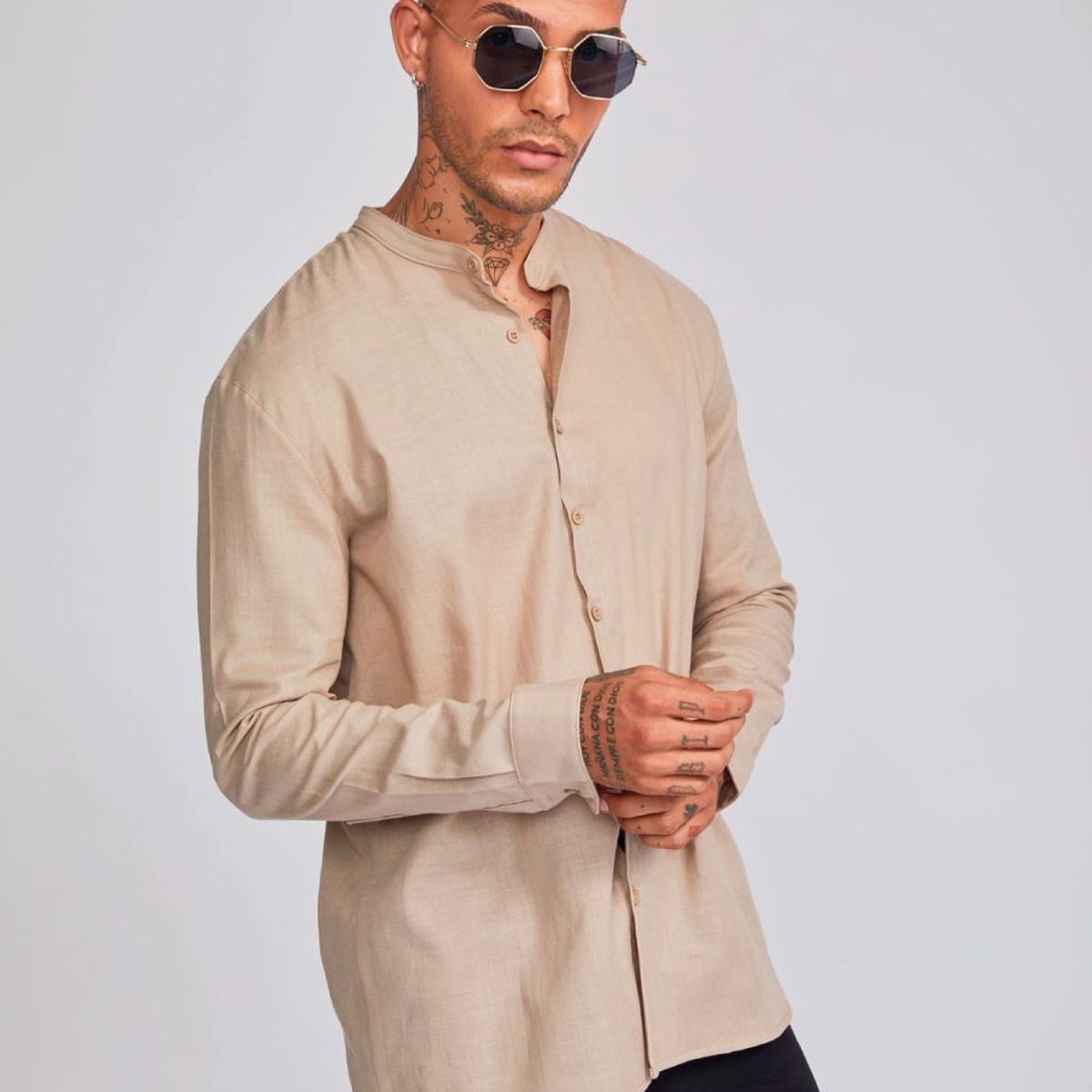 GENERICO - CAMISA LINO CUELLO MAO