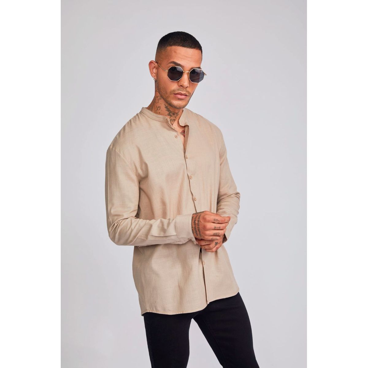 GENERICO - CAMISA LINO CUELLO MAO