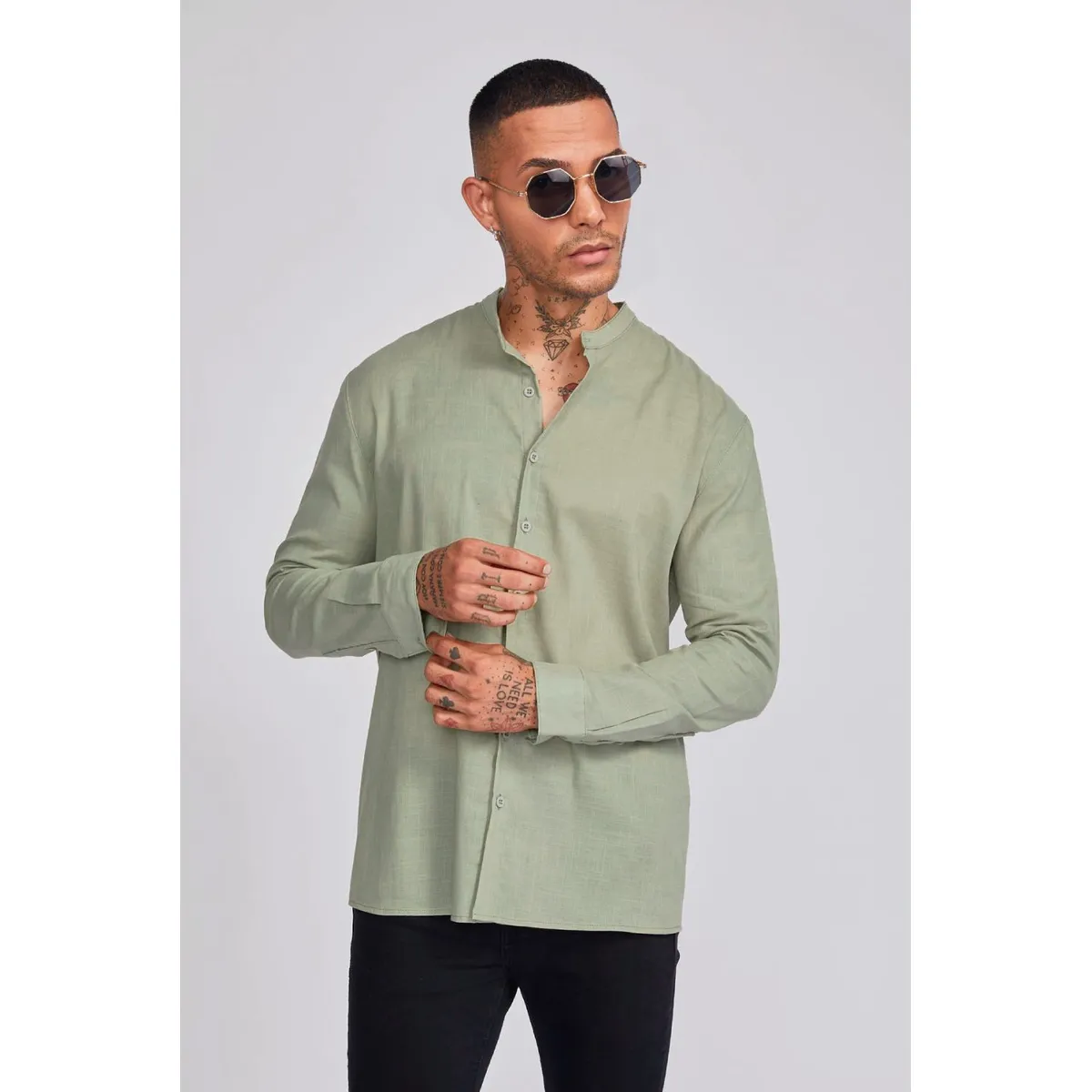 GENERICO - CAMISA LINO CUELLO MAO