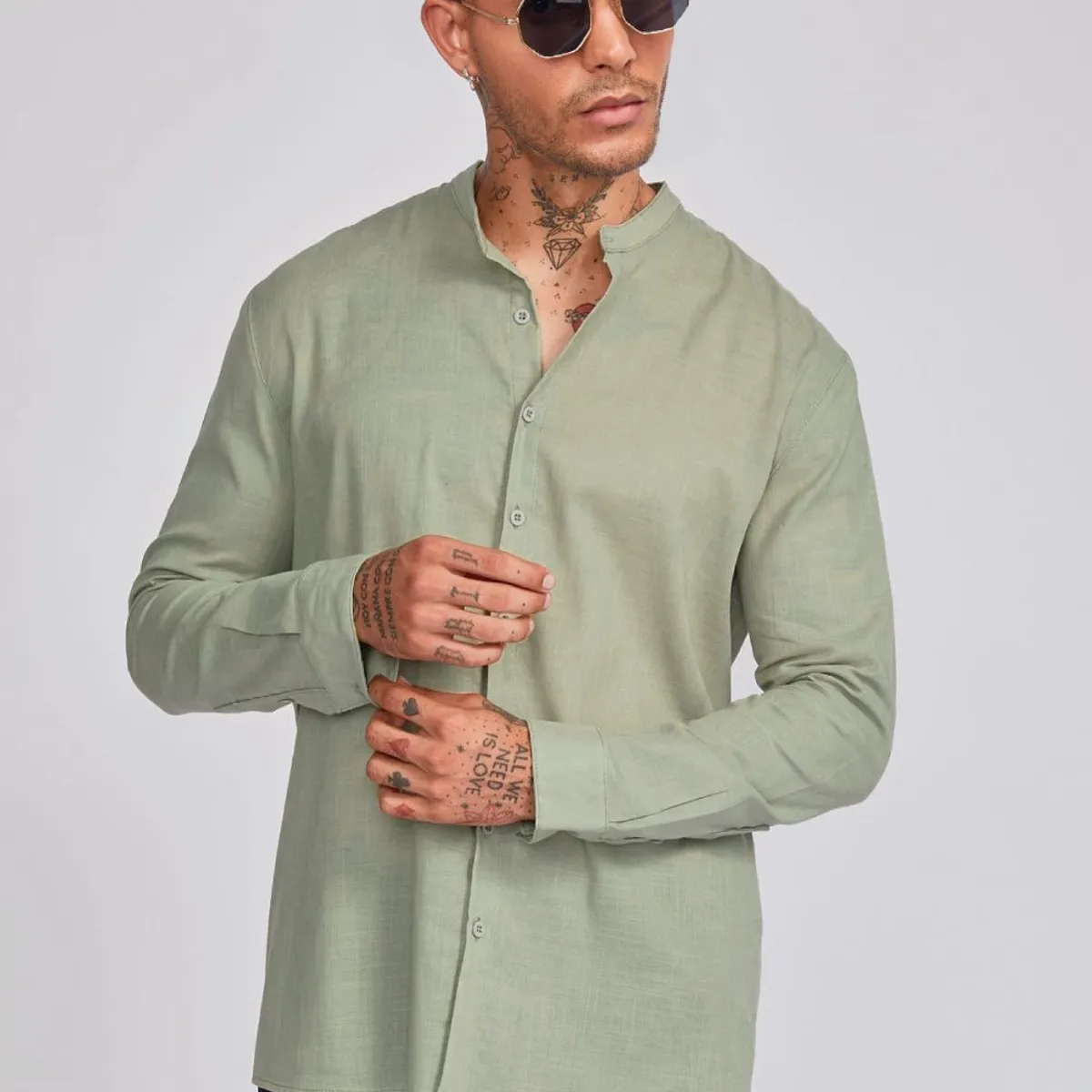 GENERICO - CAMISA LINO CUELLO MAO