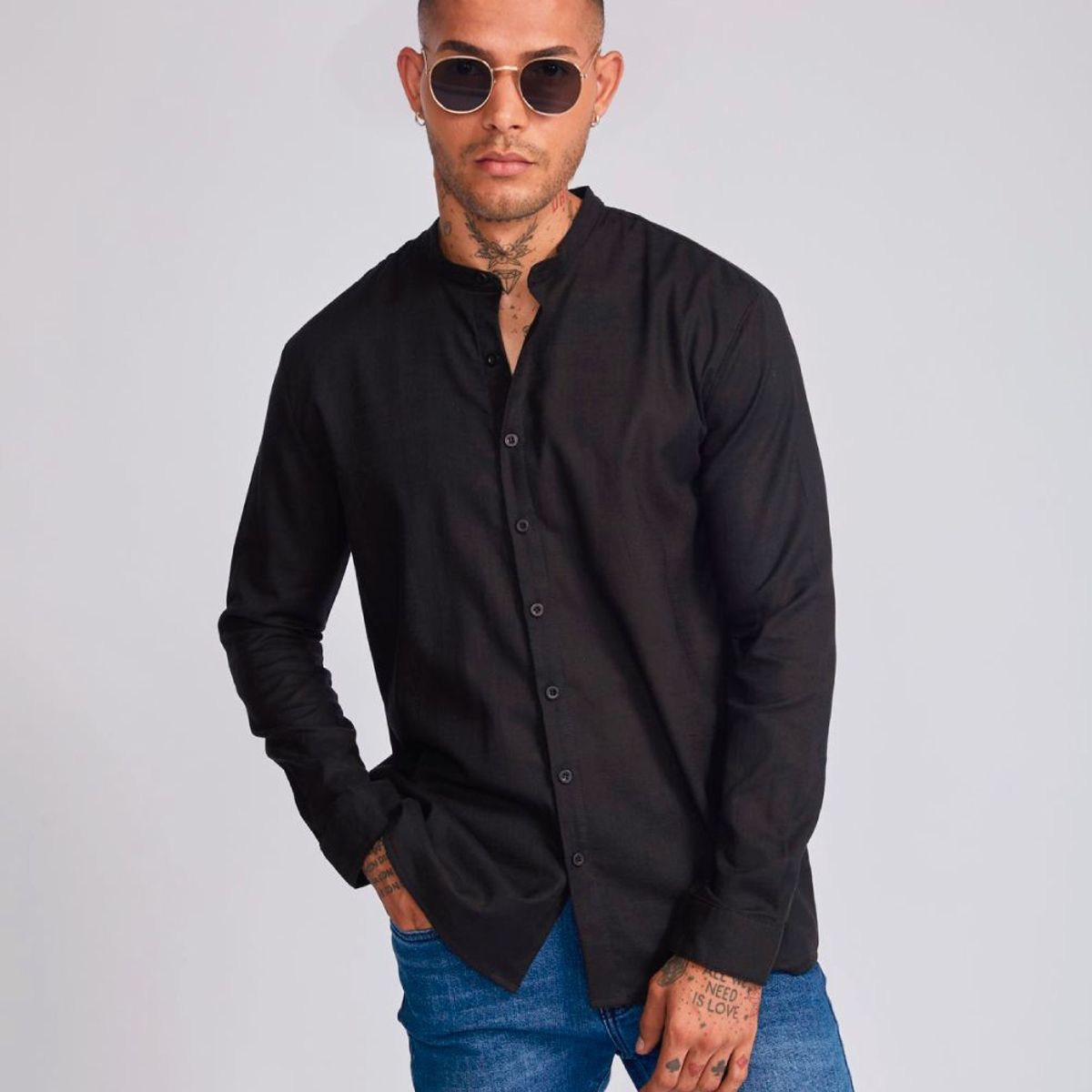 GENERICO - CAMISA LINO CUELLO MAO