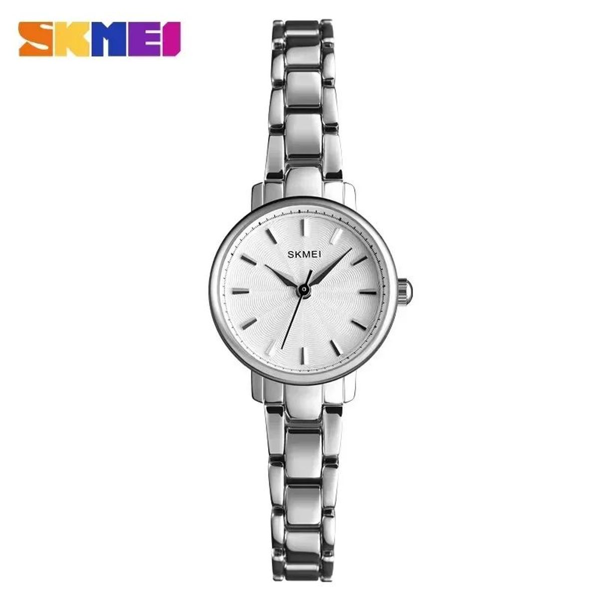 SKMEI - RELOJ SKMEI 1410 PLATEADO CORREA ACERO PARA MUJER