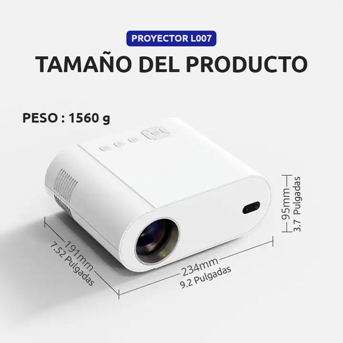 JPSYSTEMS - Proyector Android FHD WiFi Bluetooth HDMI LAN AV + Tela ecran 120 pulgadas L007CQ