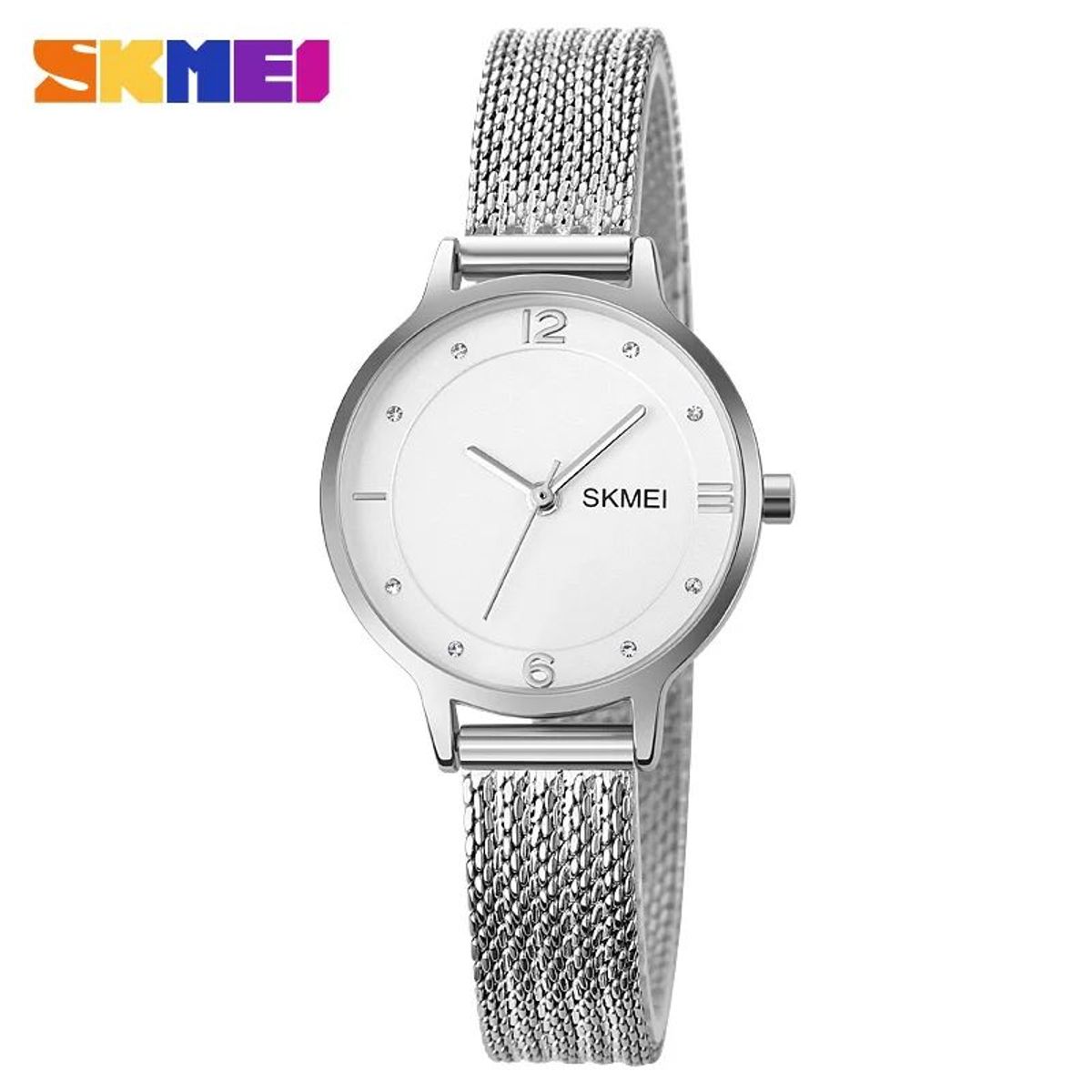 SKMEI - RELOJ SKMEI 1874 PLATEADO CORREA ACERO PARA MUJER_.