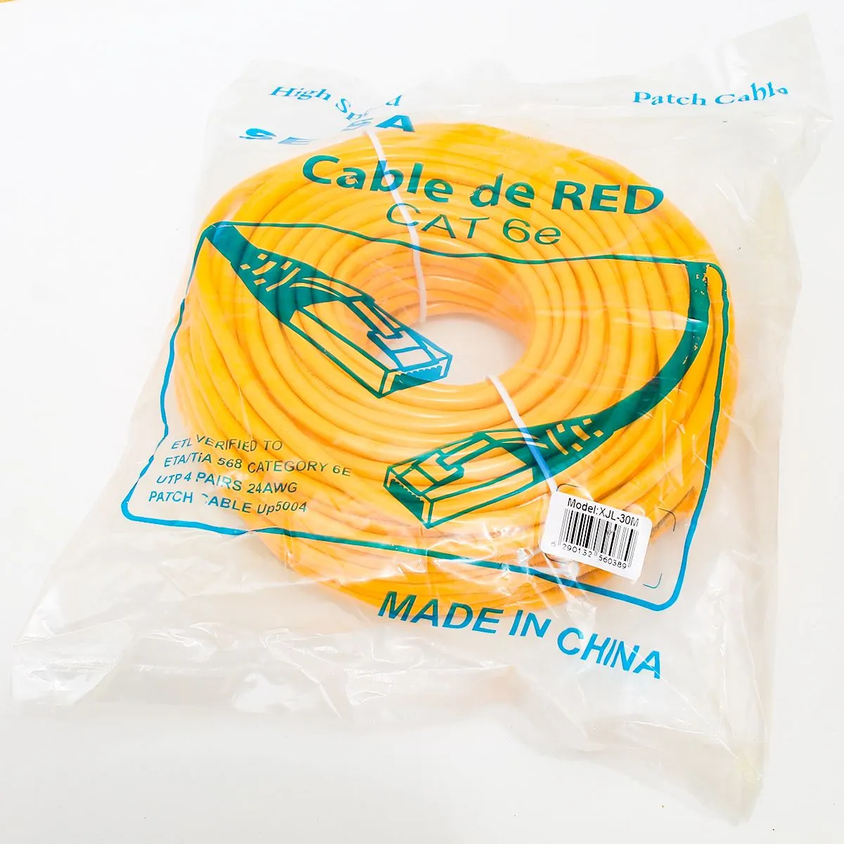 SEISA - Cable De Red Internet Cat 6e 20 Metros Salidas RJ45