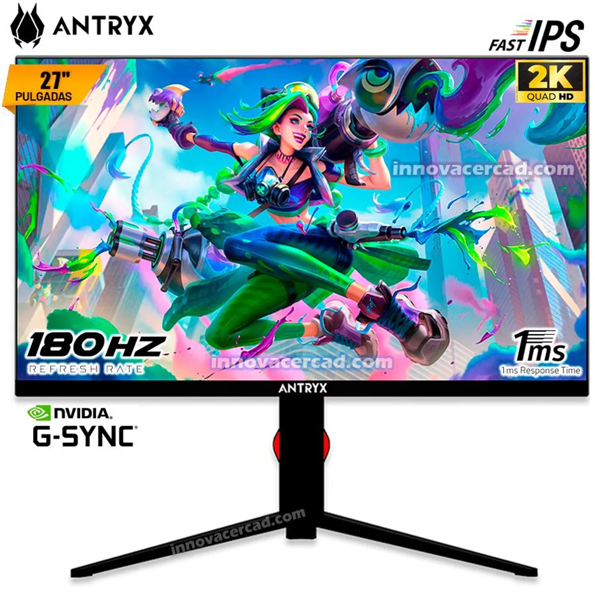 ANTRYX - MONITOR ANTRYX VISION IPX272QGT, 27" FAST IPS, 2K, 180 Hz, 1ms, G-Sync.