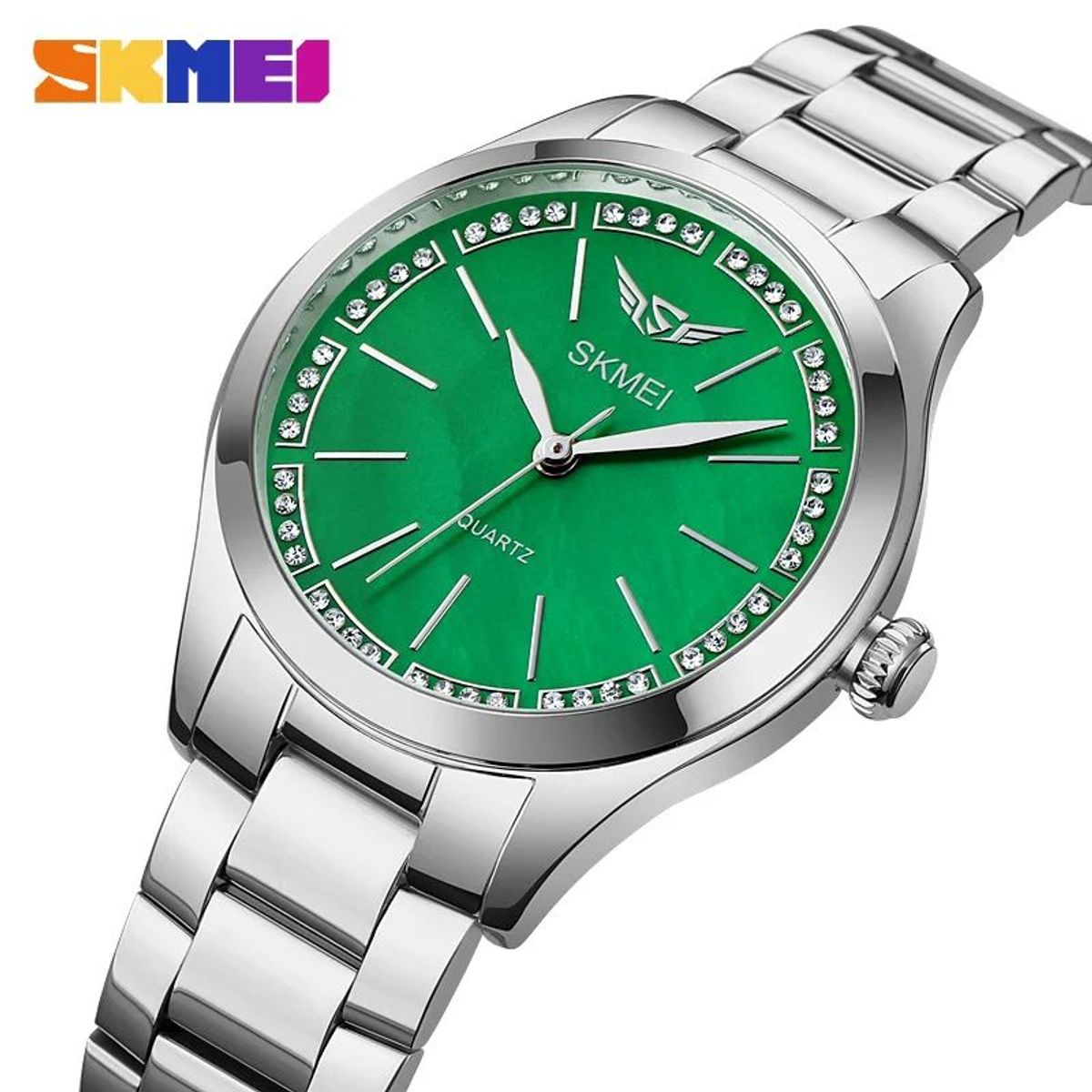 SKMEI - RELOJ SKMEI 1964 PLATEADO CORREA ACERO PARA MUJER_.