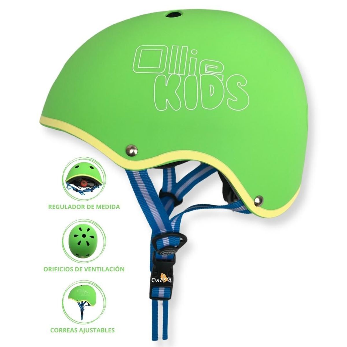 OLLIE - Casco Protector Regulable Para Niño »XS OLLIE KIDS» Green