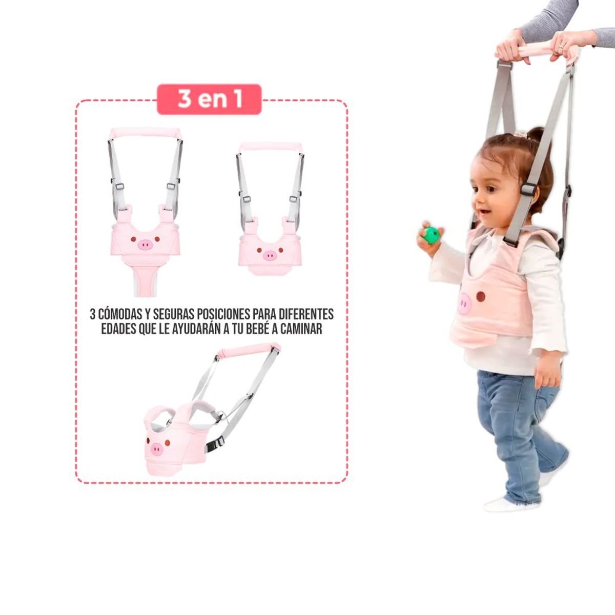 BABY - Arnes Caminador 3 en 1 para Bebés ROSADO