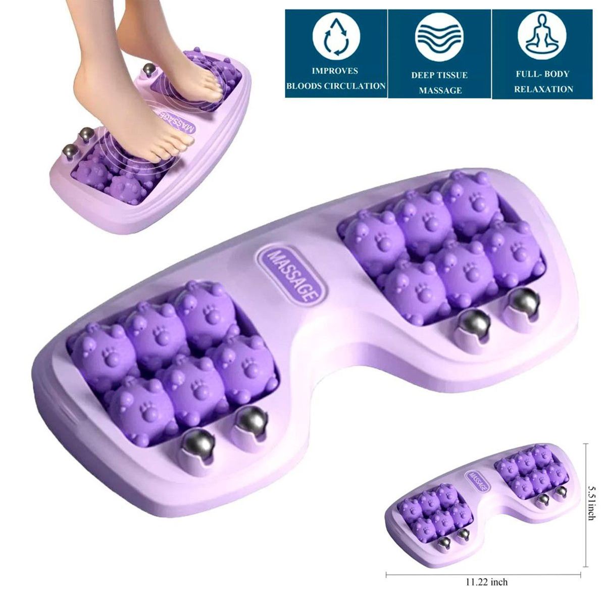 GENERICO - Rodillo masajeador con 4 Puntos Magnéticos