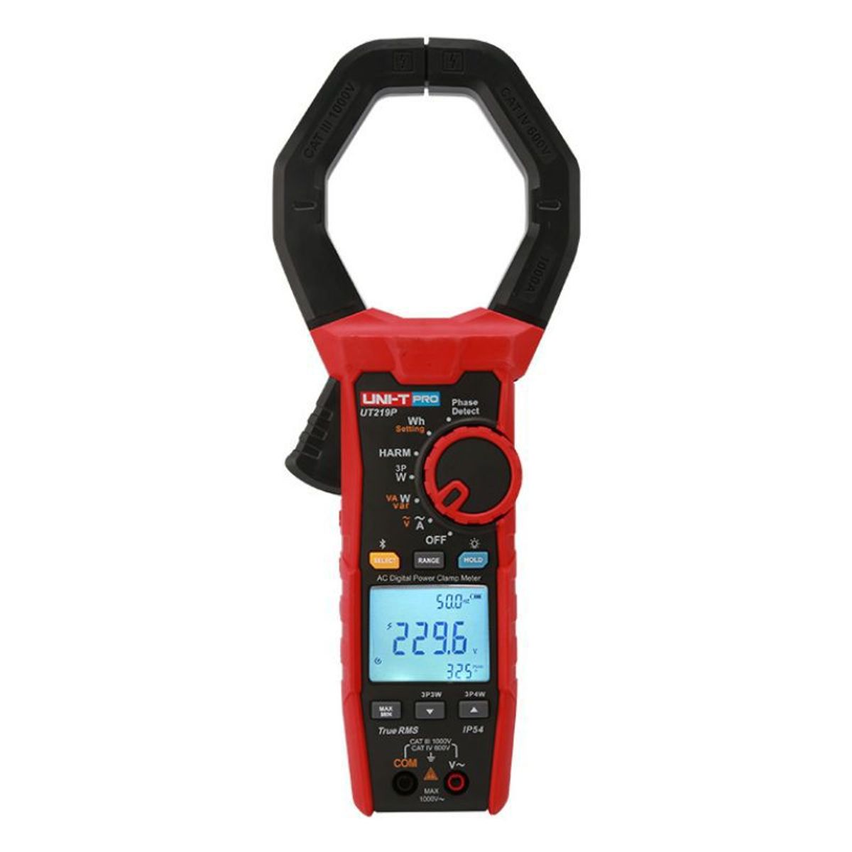 UNI T - Pinza amperimétrica vatimétrica UNI-T UT219P monofásica trifásica