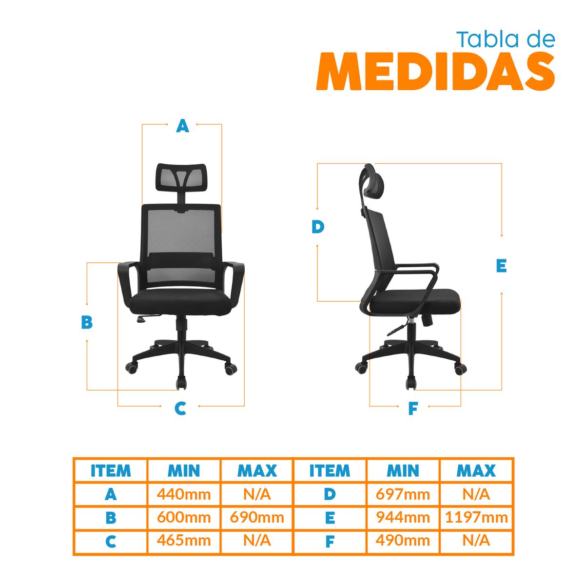 BONNO - Silla De Escritorio Styles Negro Con Cabecero Bonno