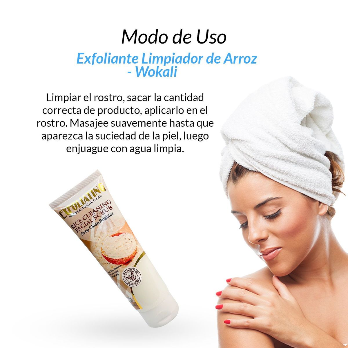 WOKALI - Exfoliante limpiador de arroz 120ml  Wokali