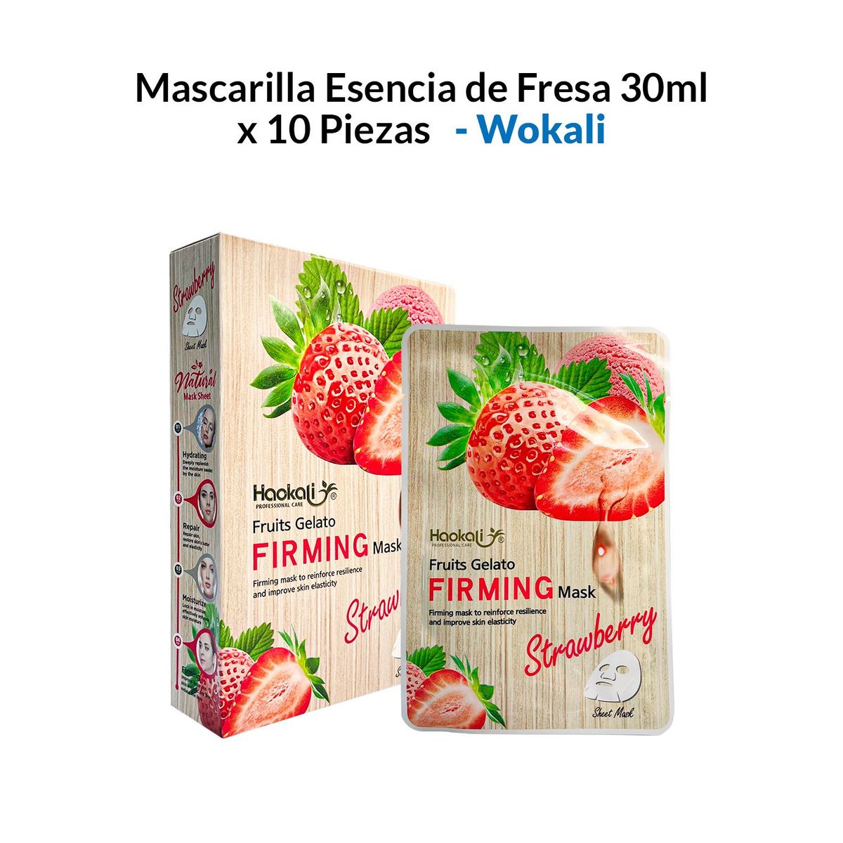 WOKALI - Mascarilla Esencia de Fresa 30ml x 10 Piezas – Wokali