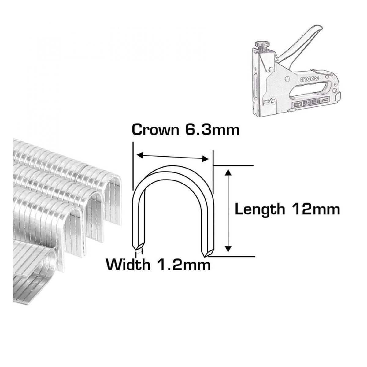 INGCO TOOLS - Grampas U 10 MM para engrapadora 3 en 1 Ingco  STS0412
