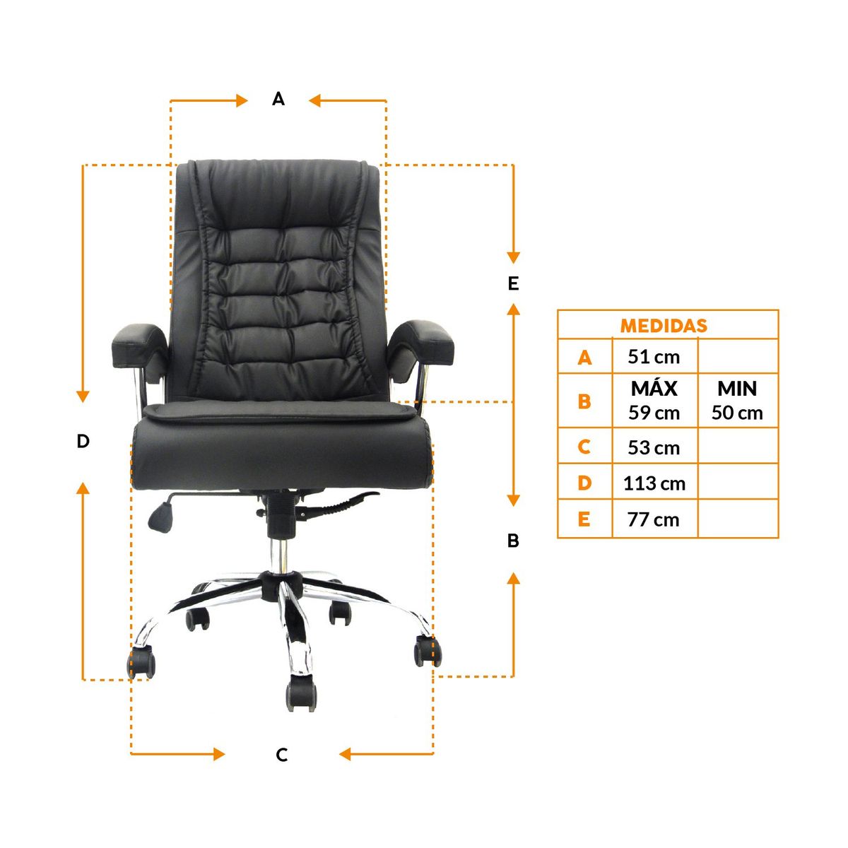 BONNO - Silla De Escritorio Olten Negro Bonno