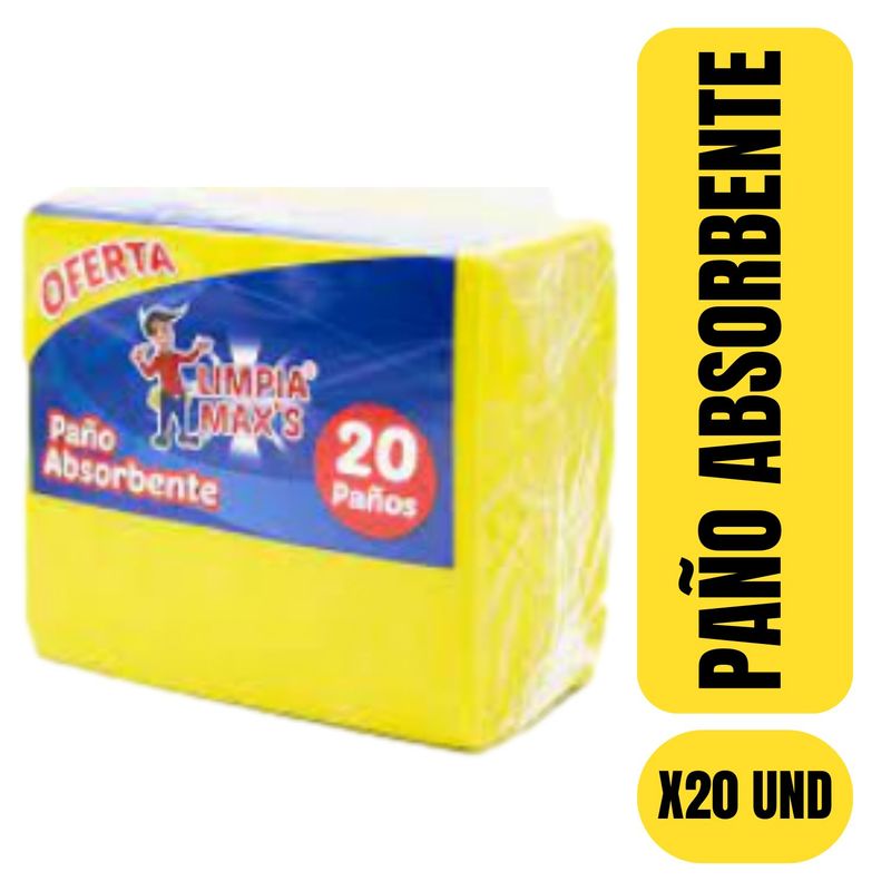 GENERICO - PAÑO ABSORBENTE X 20 UNIDADES - LIMPIA MAX´S