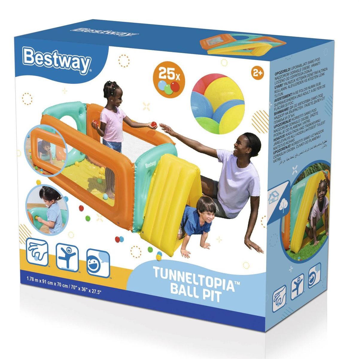 BESTWAY - Piscina de Bolas Tunneltopia 178x91x70cm - Bestway