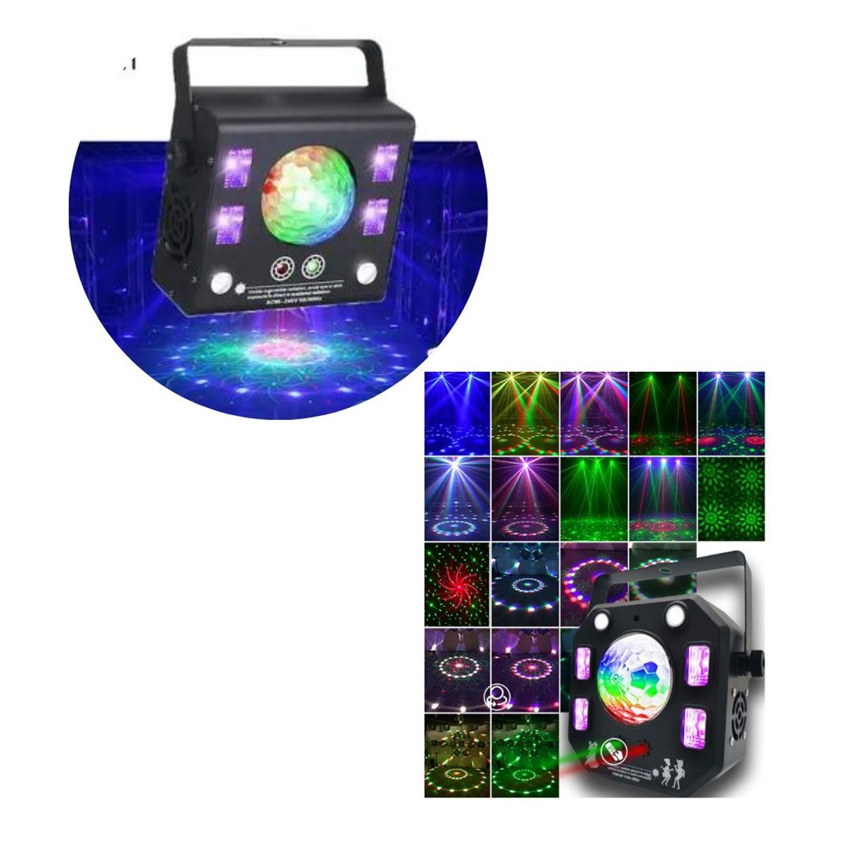 GENERICO - Luces Led Efecto 4 En 1 Con Efecto Uv para Fiesta Discoteca