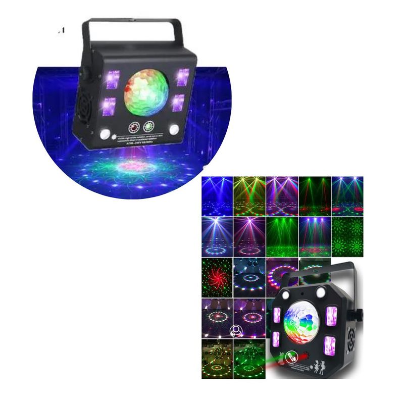 GENERICO - Luces Led Efecto 4 En 1 Con Efecto Uv para Fiesta Discoteca