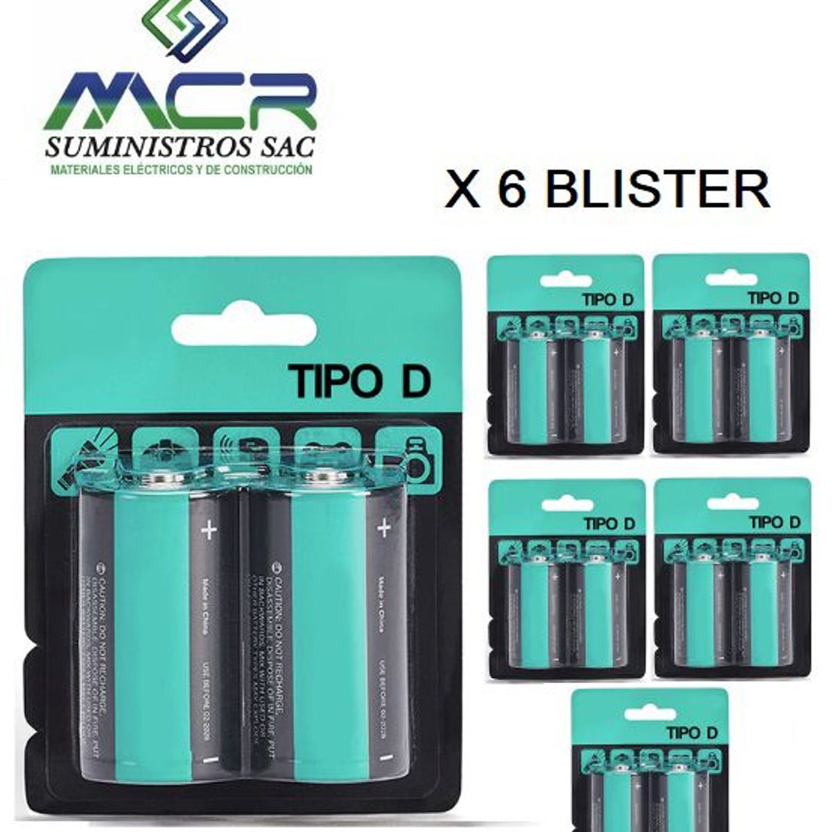 GENERICO - PILAS BATERIA TIPO D BLISTER 2 DE PIEZAS 1.5V (6 BLISTER)
