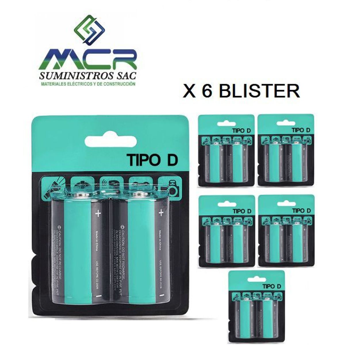 GENERICO - PILAS BATERIA TIPO D BLISTER 2 DE PIEZAS 1.5V (6 BLISTER)