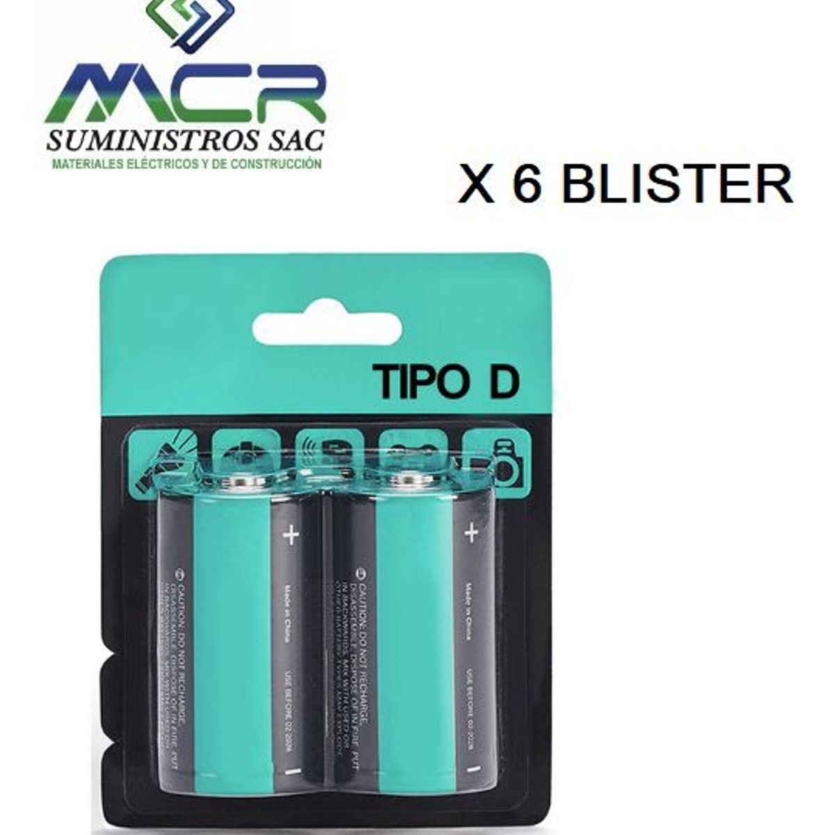 GENERICO - PILAS BATERIA TIPO D BLISTER 2 DE PIEZAS 1.5V (6 BLISTER)