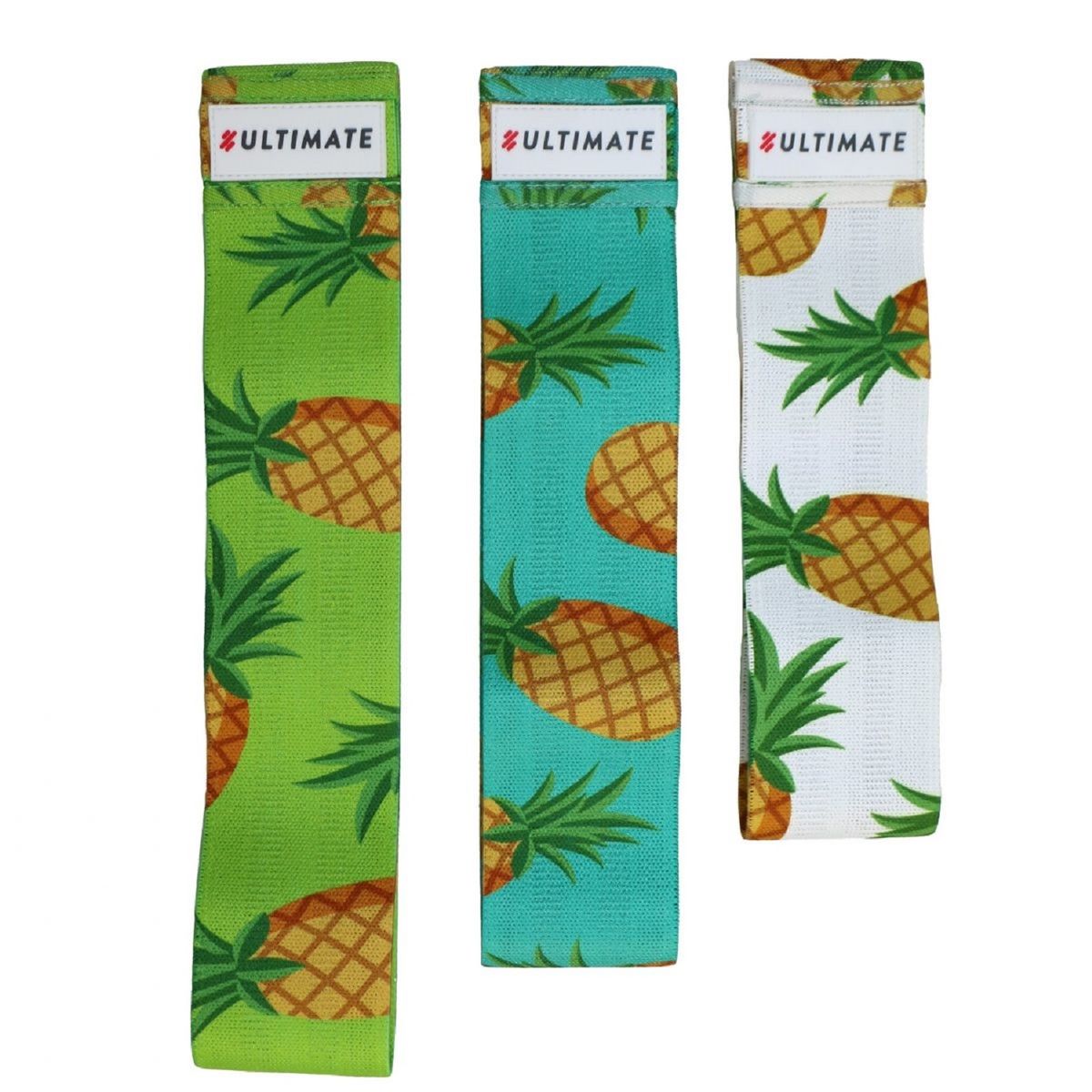 ULTIMATE FITNESS - Pack 3 Hip Loop Pineapple – Banda Elástica Glute Limited Edition