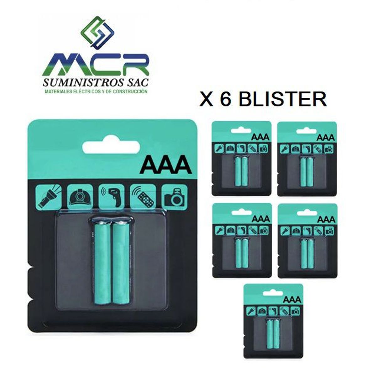 GENERICO - PILA TRIPLE AAA BLISTER 2 PIEZAS 1.5V (6 BLISTER)