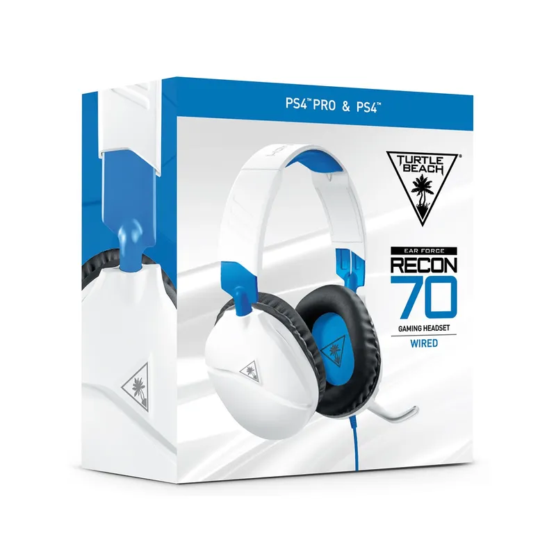 TURTLE BEACH - Audífono Gamer Turtle Beach Recon 70 Ps4 Xbox PC Switch Blanco Azul