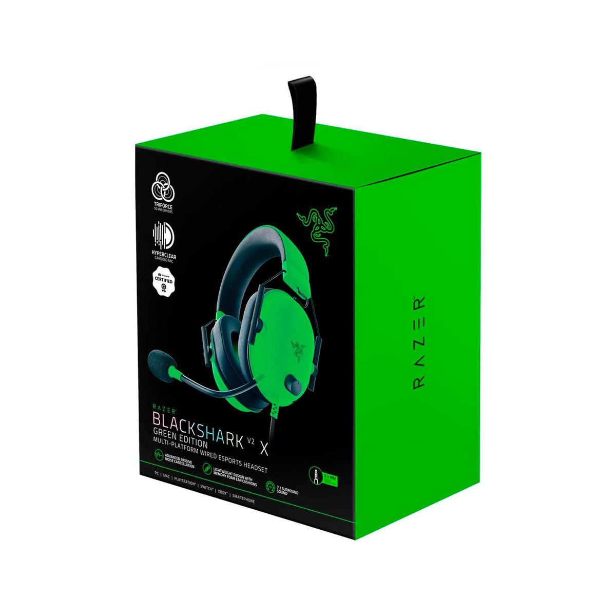 RAZER - Audifono Gamer C/Microf Razer Blackshark V2 X 7.1 Green Edition Model