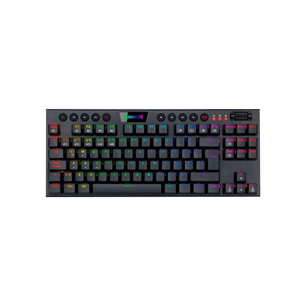 REDRAGON - Teclado Gamer Redragon Horus Tkl Black Wireless K621 Rgb Sp Red Switch