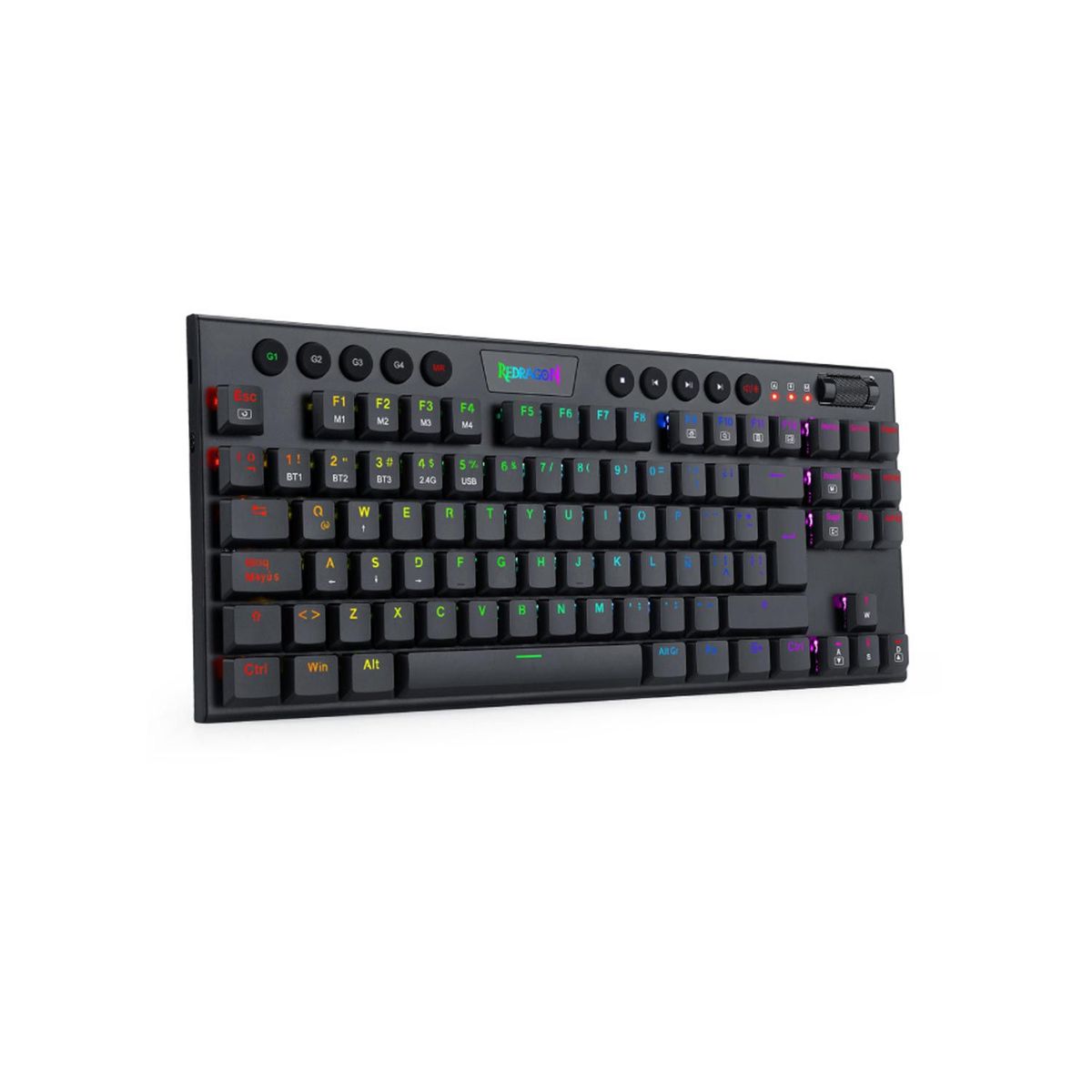 REDRAGON - Teclado Gamer Redragon Horus Tkl Black Wireless K621 Rgb Sp Red Switch