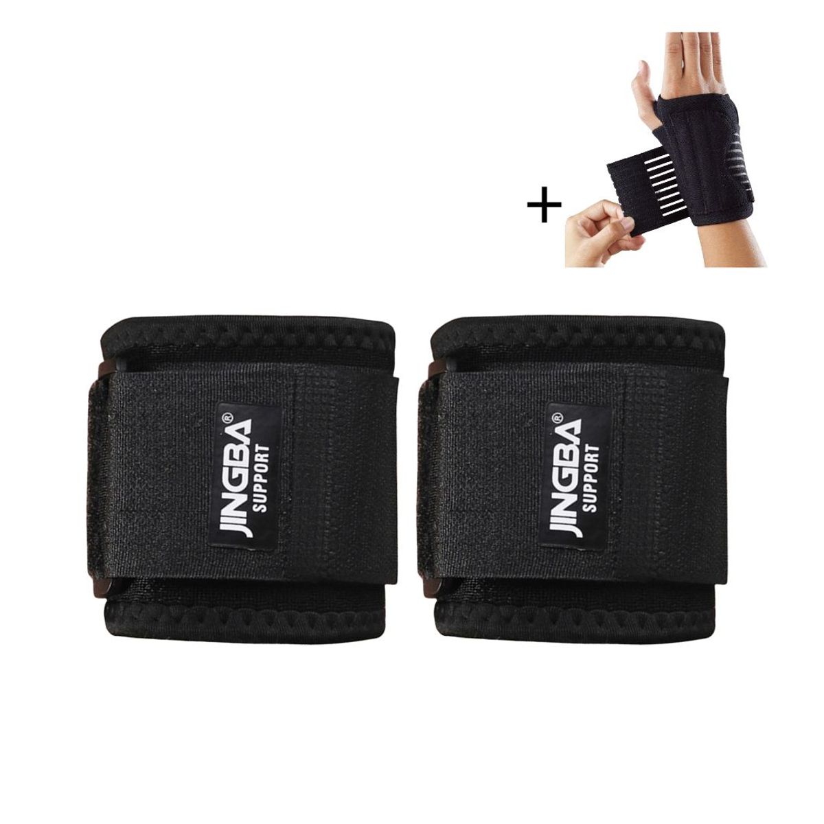 GENERICO - Muñequera de Neoprene Con velcro Ajustable para Lesión Negro