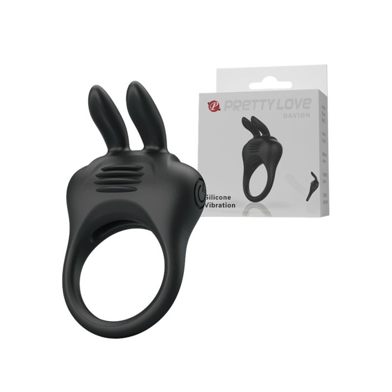 GENERICO - ANILLO PRETTY LOVE DAVION COCK CON OREJAS VIBRADORAS