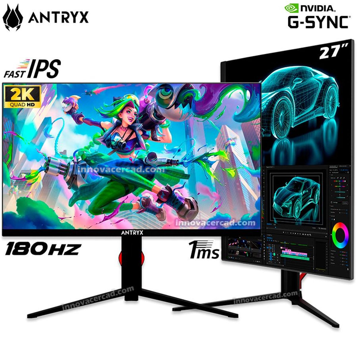 ANTRYX - MONITOR ANTRYX VISION IPX272QGT, 27" FAST IPS, 2K, 180 Hz, 1ms, G-Sync