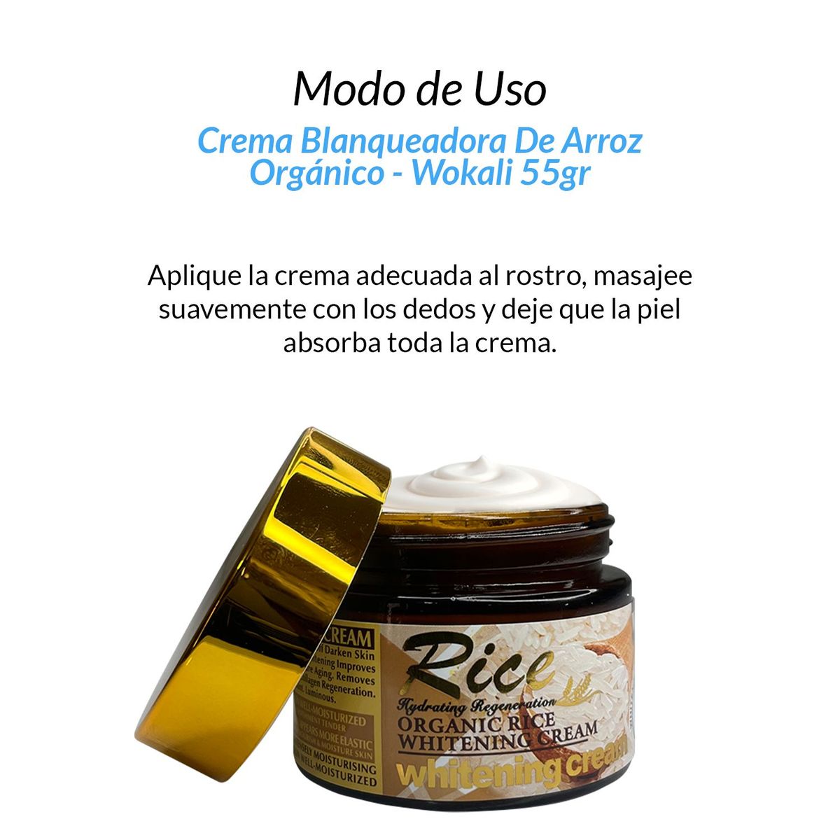 WOKALI - Crema Blanqueadora De Arroz Orgánico 55gr - Fruit of the Wokali